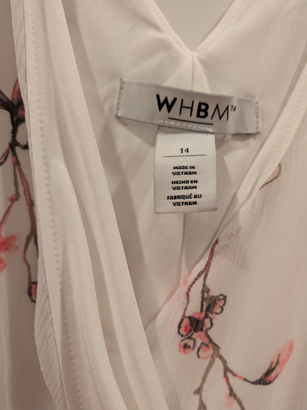 White House Black Market White Floral High-Low Dress with Pink Accents - Picture 4 of 7